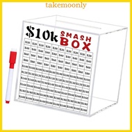 TAK 10k Smash Box for Money Piggy Banks Save $10 000 Money Saving Challenge Box