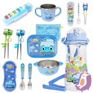 Next Day with Mini Bus TAYO Tableware Tritan Water Bottle Without BPA Water Bottle Accompanying Cup 