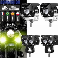Spotlight For lampu depan LED Motorcycle Yellow White Double Fog Light Driving Atv Small Projector L