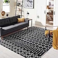 Safavieh Himalaya Collection HIM903Z Handmade Wool & Viscose Area Rug, 8' x 10', Black/Ivory