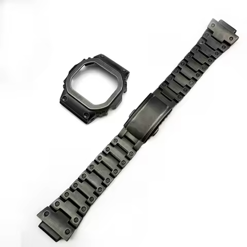 DW5600 GW5610 Titanium Case Mod Kit For Casioak Watch Metal Bezel And Strap G5600E GWB5600 GWM5610 D