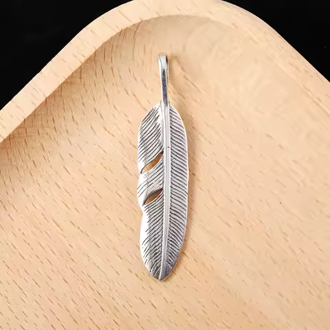 Indian Style 925 Sterling Silver Feathers Jewelry Charms Pendant Takahashi Goro Men and Women Fine A