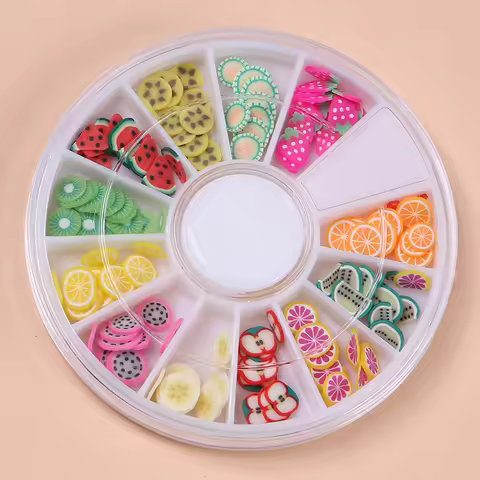 1Box Fruit slices Filler For Nails Art Tips Slime Fruit For Kids Lizun DIY Slime Accessories Supplie
