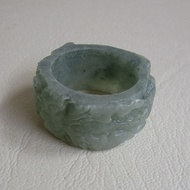 Burmese Jade Ring Jadeite type A Inner Size 21.9mm Or Number 67-69 Width 14.1mm Dragon Carving Suita
