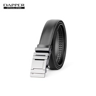 DAPPER เข็มขัดหนังแท้ ปรับสายได้ Ratchet Belt with Automatic Buckle สีดำ