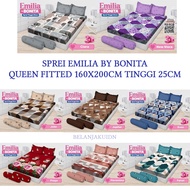 EMILIA BY BONITA QUEEN FITTED BEDSHEET 160X200CM HEIGHT 25CM DOUBLE RUBBER