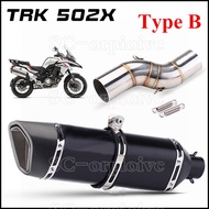 [SQRF] TRK502X Slip-On ตัวเก็บเสียงท่อไอเสียคาร์บอนไฟเบอร์หนีโมโตะดัดแปลงท่อเชื่อมกลางสำหรับ Benelli