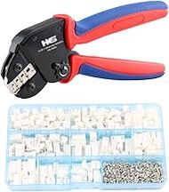 HKS Open Barrel Crimping Tool with 720PCS JST-XH Connectors Kit - 24-16 AWG (0.25-1.5mm²) Labor-savi