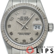 勞力士 Datejust 女士腕錶，電腦錶盤，型號 79174(Y)，附錶盒、保固卡，18K 白金/不鏽鋼材質，銀色，拋光處理，成色極佳 [二手]