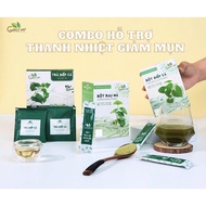 Combo to clear heat and reduce acne (1 box of fish mint powder 72g, 1 box of pennywort powder 72g, 1