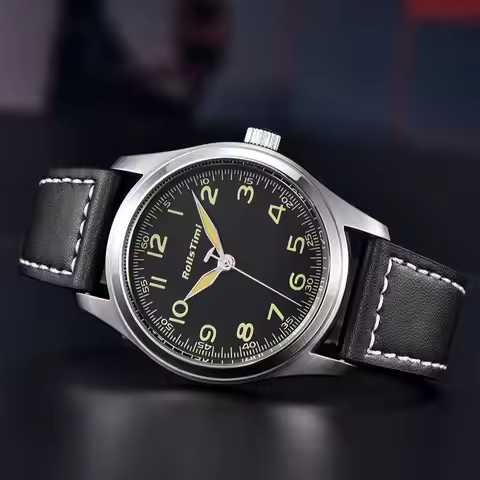 Rollstimi 2024 New Men's Watches Military Pilot's Quartz Watch Men Simple Luminous Waterproof Wristw