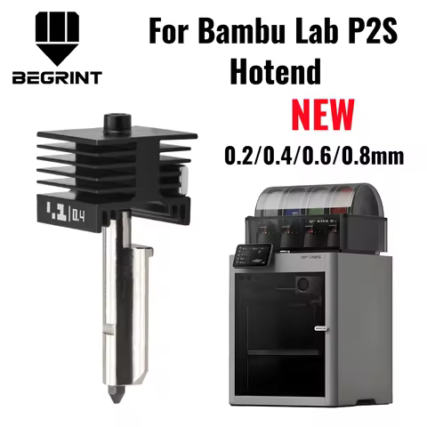 For Bambu Lab P2S X2D Upgraded Hotend 0.2/0.4/0.6/0.8mm Hardened steel nozzle Replace Hot End Bambul