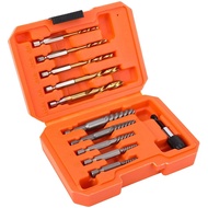 (UDOP) 10-Piece Screw Extractor Set Universal Drill Bit Holder for Removing Broken Studs Bolts