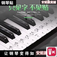 【VIKI-品質保障】88鍵61鍵54鍵 透明鋼琴鍵盤貼紙 電子琴琴貼五線譜簡譜音符鍵位貼【VIKI】