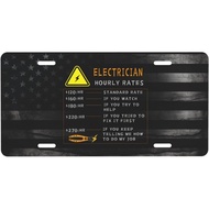 Electrician Hourly Rates Lineman Labor Rates Front Aluminum License Plate Suitable Outdoor Play 6 X 