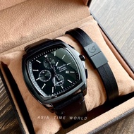 [Original] Alexandre Christie 6616 MCLIPBA Chronograph Men's Watch Black Genuine Leather