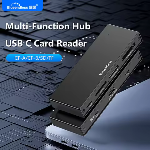 Blueendless Card Reader 6 In 1 CFexpress A B SD4.0 TF4.0 USB 3.2 10Gbps Memory Card Adapter for Lapt