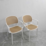 SOLIHIYA W/ARM Rattan chair Home plastic chair with handrail 1pc