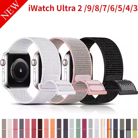 Nylon Strap For Apple Watch Band Ultra 9 8 7 SE 6 5 3 38MM 42MM 40MM 44MM smartwatch Accessorie brac