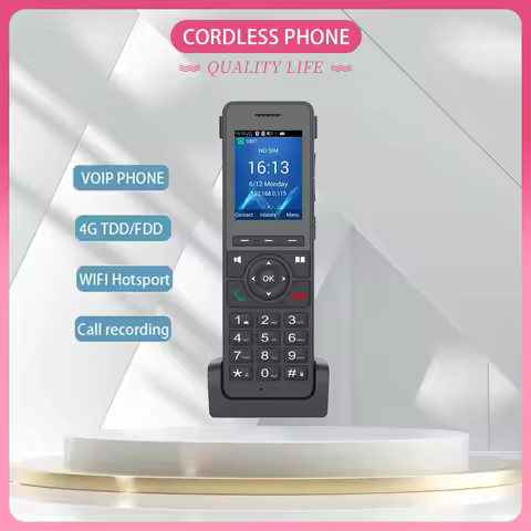 New Hindetel lte wifi 2.4G Cordless Phone SIP VOIP hotspot recording ip phone Cordless 4G SIP Phone 