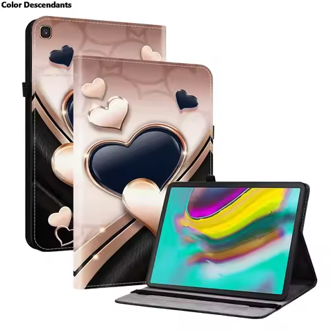 Painted Flip Leather Tablet Case For Samsung Galaxy Tab S5e T720 T725 Shockproof Protect Cover For S