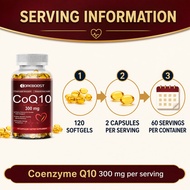 COREBOOST CoQ10 300mg Coenzyme Q10 Supplement 120 Softgels