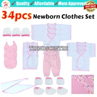 824334pcs Cotton Newborn Baby Clothes Set White Infant Wear Set with Blanket Pranela & Birdseye Lamp