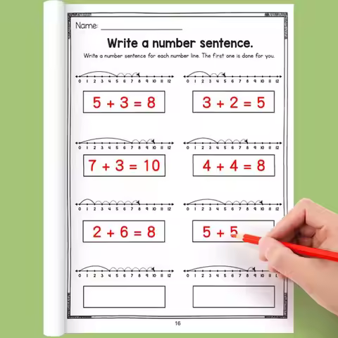 Within 20 Digit Addition Subtraction Training Book Math Decompose Handwritten Math Operation Book Ma