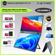 7-STAR* Portable Dual Screen 15.6”inch IPS Screen Monitor | Type-C | Mini HDMI IN | Earphone | Safet