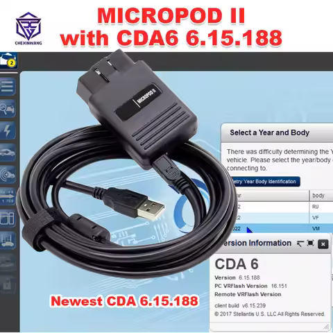 MicroPod 2 with CDA6 CDA 6.15.188 MicroPod2 Scanner Flash Downloder For FCA Original Files for EDITI