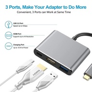 Type-C to HDMI Converter 3 in 1 extension dock with USB3.0+PD charging HD mobile phone connecting TV