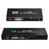 4K 2x2 HDMI Video Wall Controller 3x3 HDMI DVI TV Wall Processor 1X2 1X4 1X3 2x3 3x2 4X2 2 3 4 6 8 9