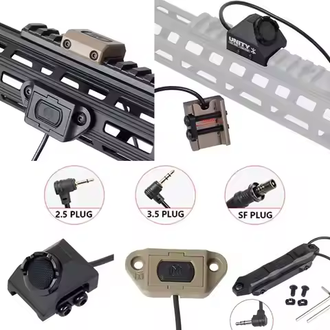 Tactical Unity Remote Light Switch Mount M-LOK Cover Surefire ModButton Plug PEQ15 DBAL A2 Airsoft W
