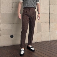 Morementum - Julian Gurkha Trousers - Double Pleated Cross Button Adjuster High Waist Classic Fit - 