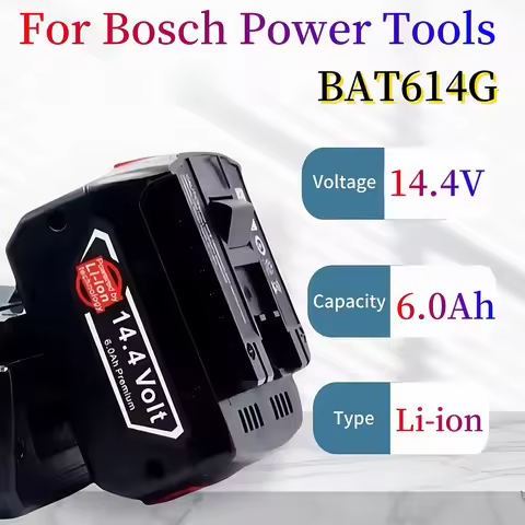 14.4V 6.0Ah Replacement Li-ion Battery for Bosch Power Tools, Compatible with GBH/GDR/GSR/DDS180 BAT