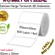 THERMAL LABEL 50 X 30 BARCODE STICKER PAPER 50x30 mm Contents 800 Pcs