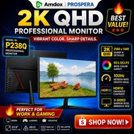 Amdox P238Q 23.8" 100HZ 2K Full HD IPS Monitor (2560x1440 | 100% sRGB | Adjustable & Rotating Stand)