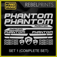 ▧ ❆ ≅ PHANTOM Bike Frame Vinyl Sticker Decal for Mountain Bike and Road Bike and Fixie