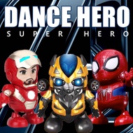 Avengers Electronic Toys LED Music Dancing Marvel Hulk Spiderman Iron Man Robot Toy Baby Dolls926