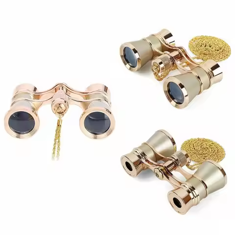 Fashion Portable Opera Glasses Binoculars Vintage Compact Theater Glasses 3 X 25 Optical BK7 Mini Bi