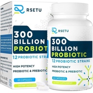 Probiotics for Women Men: 300 Billion CFU Probiotic + 12 Strains Organic Probiotics with Prebiotics,