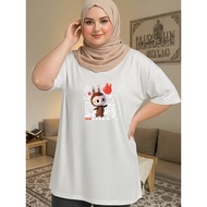2W031 [AIYOU] XL-5XL T shirt Women Plus Size Tshirt Woman Baju Perempuan Plus Size Couple T Shirt Ko