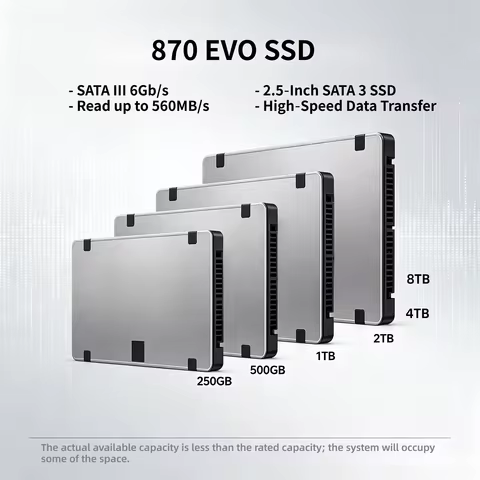 870 EVO SSD 2.5 Inch SATA III 6Gb/s Internal Solid State Drive For Desktop Laptop PC Multiple Capaci
