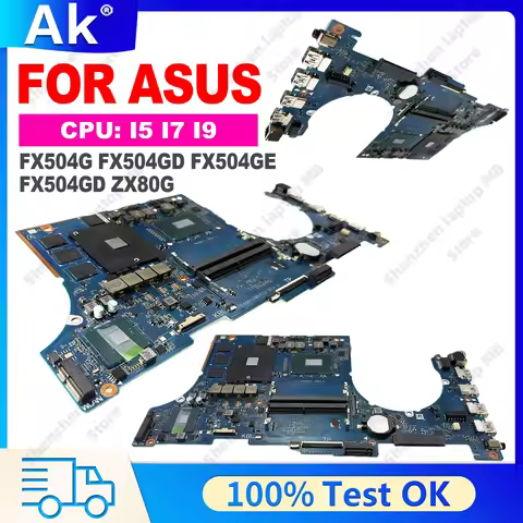 For ASUS FX504GM FX504GD Notebook Mainboard DABKLGMB8D0 FX504G I5-8300H I7-8750H GTX1050/1050TI V4G 