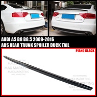 AUDI A5 B8 B8.5 2009-2016 ABS REAR TRUNK SPOILER DUCKTAIL WITH PAINT (PIANO BLACK) ABS SKIRT LIP BOD