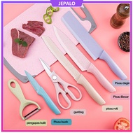 PISAU DAPUR SET 6 IN 1 KITCHEN KNIFE SET GUNTING PEELER PEMOTONG BUAH SAYUR DAGING