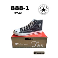 CANVAS SHOES, FRANK NAT 888-1 black SCHOOL