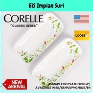 Corelle Loose (2210-LP) Square Rectangle Fish Plate Rosabelle Pinggan Corelle Rosabelle