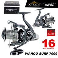 (MAA) Mesin Pancing surf 16kg Maxdrag Ajiking reel Wahoo Surf  7000 (6+1BB) Surf Fishing Reel Mesin 