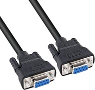 DTech 5 Feet RS232 Serial Cable Female to Female 9 Pin Straight Through (Black, 1.5 Meter)
